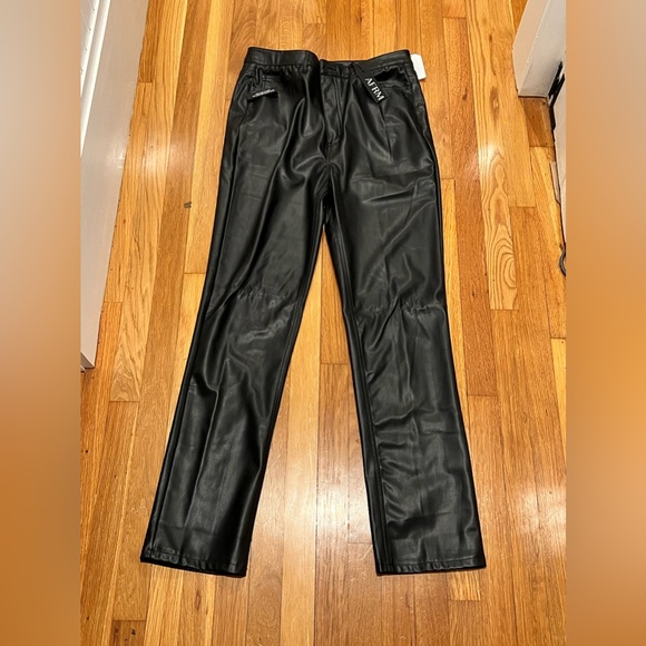 AFRM Heston Vegan Leather High-Rise Straight Leg - Picture 2 of 6
